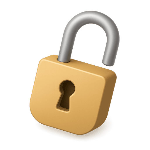 Open padlock